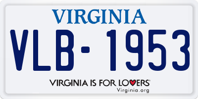 VA license plate VLB1953