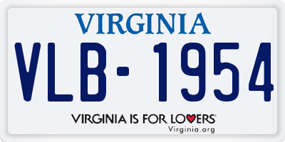 VA license plate VLB1954
