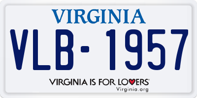 VA license plate VLB1957