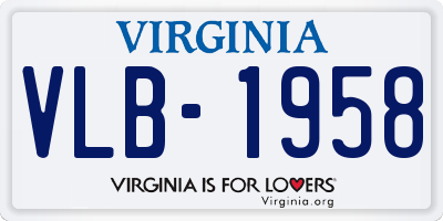 VA license plate VLB1958