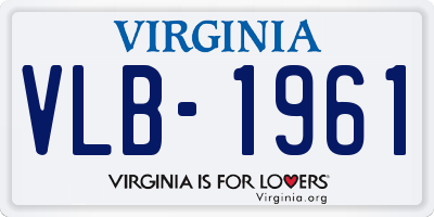VA license plate VLB1961
