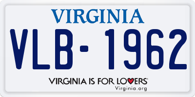 VA license plate VLB1962