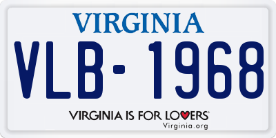 VA license plate VLB1968