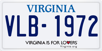 VA license plate VLB1972