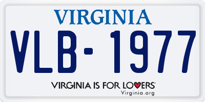 VA license plate VLB1977