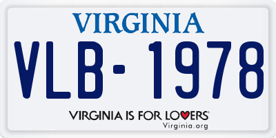 VA license plate VLB1978