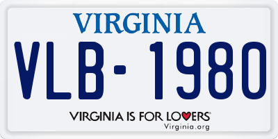 VA license plate VLB1980