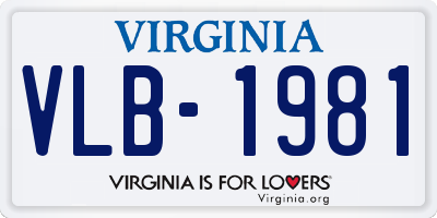 VA license plate VLB1981