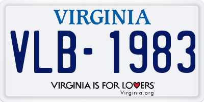 VA license plate VLB1983