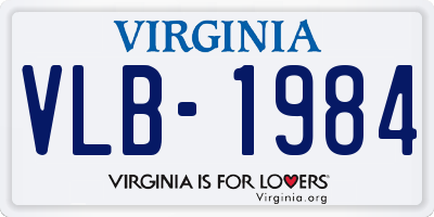 VA license plate VLB1984