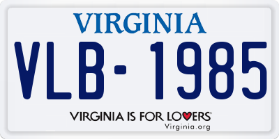 VA license plate VLB1985