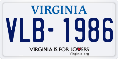 VA license plate VLB1986