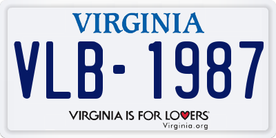 VA license plate VLB1987