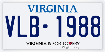 VA license plate VLB1988