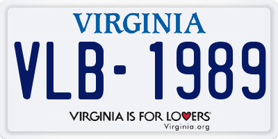 VA license plate VLB1989