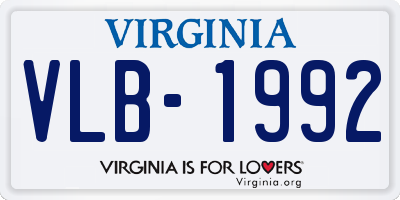VA license plate VLB1992