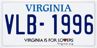 VA license plate VLB1996