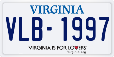 VA license plate VLB1997