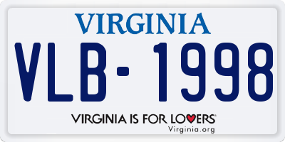 VA license plate VLB1998