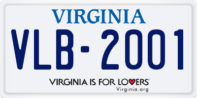 VA license plate VLB2001