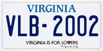 VA license plate VLB2002