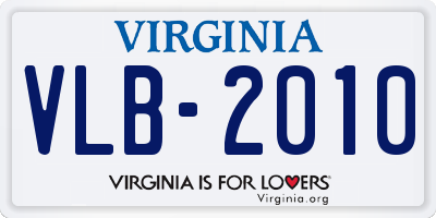 VA license plate VLB2010