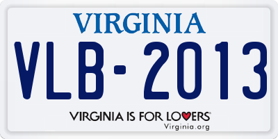 VA license plate VLB2013