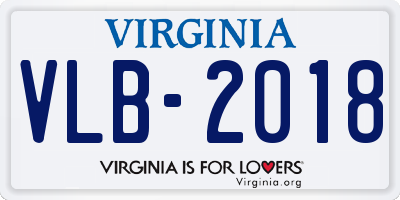 VA license plate VLB2018