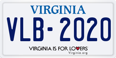 VA license plate VLB2020