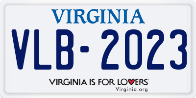 VA license plate VLB2023