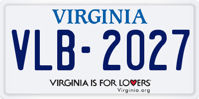 VA license plate VLB2027