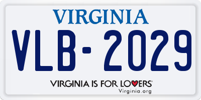 VA license plate VLB2029