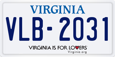 VA license plate VLB2031