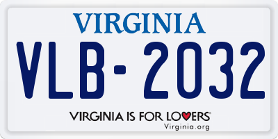 VA license plate VLB2032