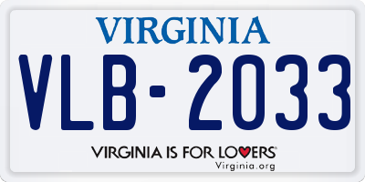 VA license plate VLB2033