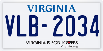VA license plate VLB2034