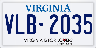 VA license plate VLB2035