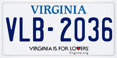 VA license plate VLB2036