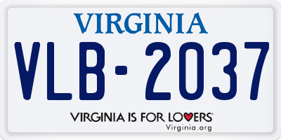 VA license plate VLB2037
