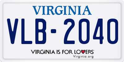 VA license plate VLB2040