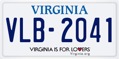 VA license plate VLB2041