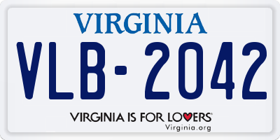 VA license plate VLB2042