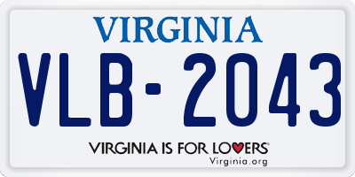 VA license plate VLB2043