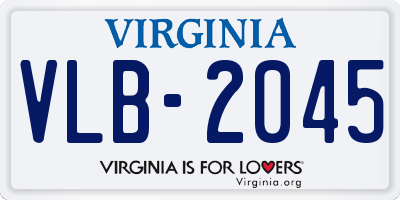 VA license plate VLB2045