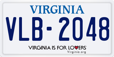 VA license plate VLB2048