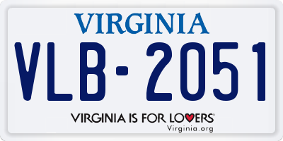 VA license plate VLB2051