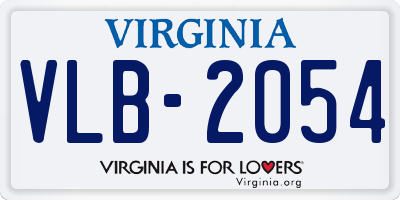 VA license plate VLB2054