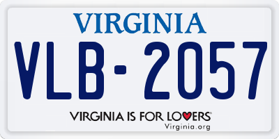 VA license plate VLB2057