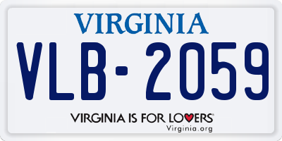 VA license plate VLB2059
