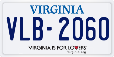 VA license plate VLB2060